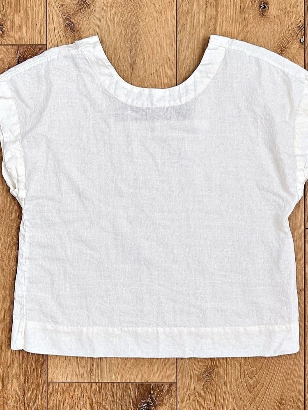 Madewell Women’s Medium White 100% Linen Boxy Short-Sleeve Top
